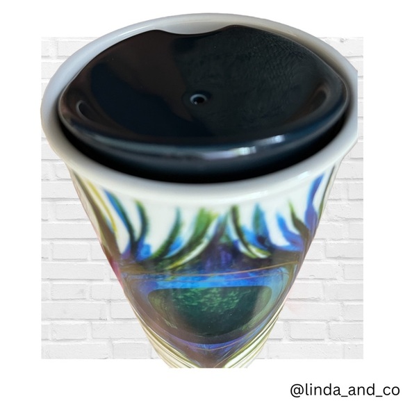 Starbucks Peacock Feather Design Ceramic Tumbler with Lid Coff… - Picture 7 of 9